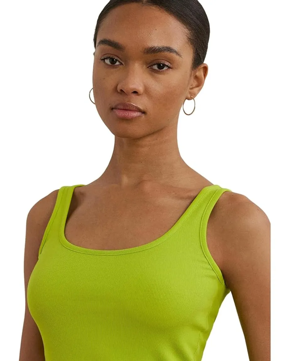 Lauren Ralph Lauren Stretch Cotton Tank Top Lime Chartreuse Online