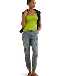 Lauren Ralph Lauren Stretch Cotton Tank Top Lime Chartreuse Online