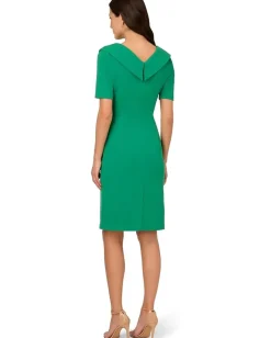 Adrianna Papell Stretch Crepe Dress Vivid Green Sale