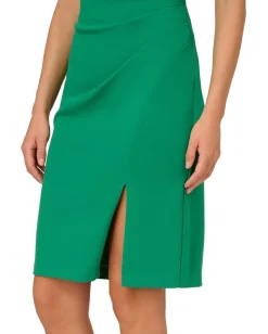 Adrianna Papell Stretch Crepe Dress Vivid Green Sale