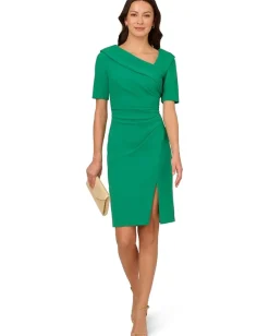 Adrianna Papell Stretch Crepe Dress Vivid Green Sale