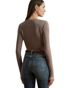 Women Lauren Ralph Lauren Stretch Jersey Asymmetrical Top