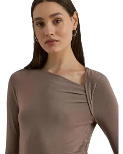 Women Lauren Ralph Lauren Stretch Jersey Asymmetrical Top