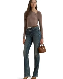 Women Lauren Ralph Lauren Stretch Jersey Asymmetrical Top