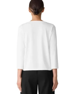 Women Eileen Fisher Stretch Jersey Knit Scoop Neck Top