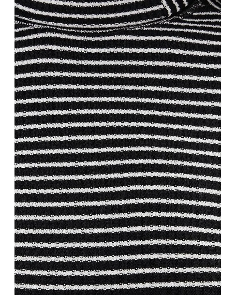 Madewell Stripe Coverstitch Turtleneck Drapey Ray Winter White Discount