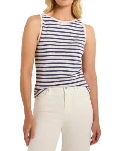 NIC+ZOE Striped Boat Tank Blue Multi Hot