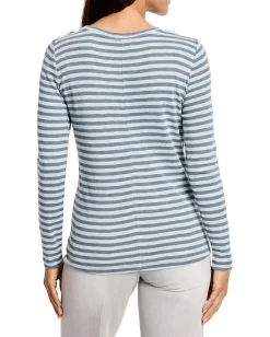 Women NIC+ZOE Striped Bracelet Sleeve Boat Tee