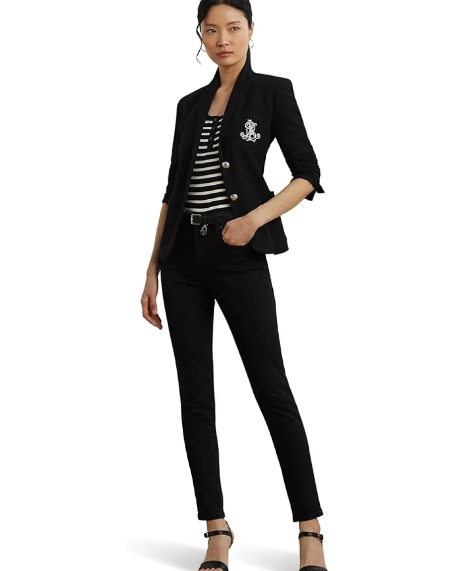 Women Lauren Ralph Lauren Striped Elbow-sleeve Henley Top