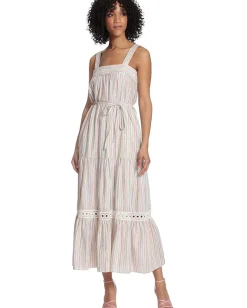Women Maggy London Striped Maxi with Trim