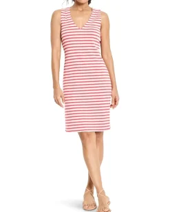 Women NIC+ZOE Striped Sleeveless V-Neck Dress