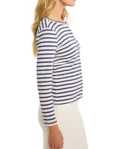 NIC+ZOE Striped Snap Front Cardigan Blue Multi Sale