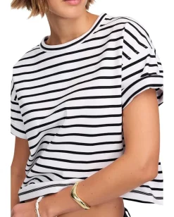 Madewell Structured Boxy Tee Stripe White Sale