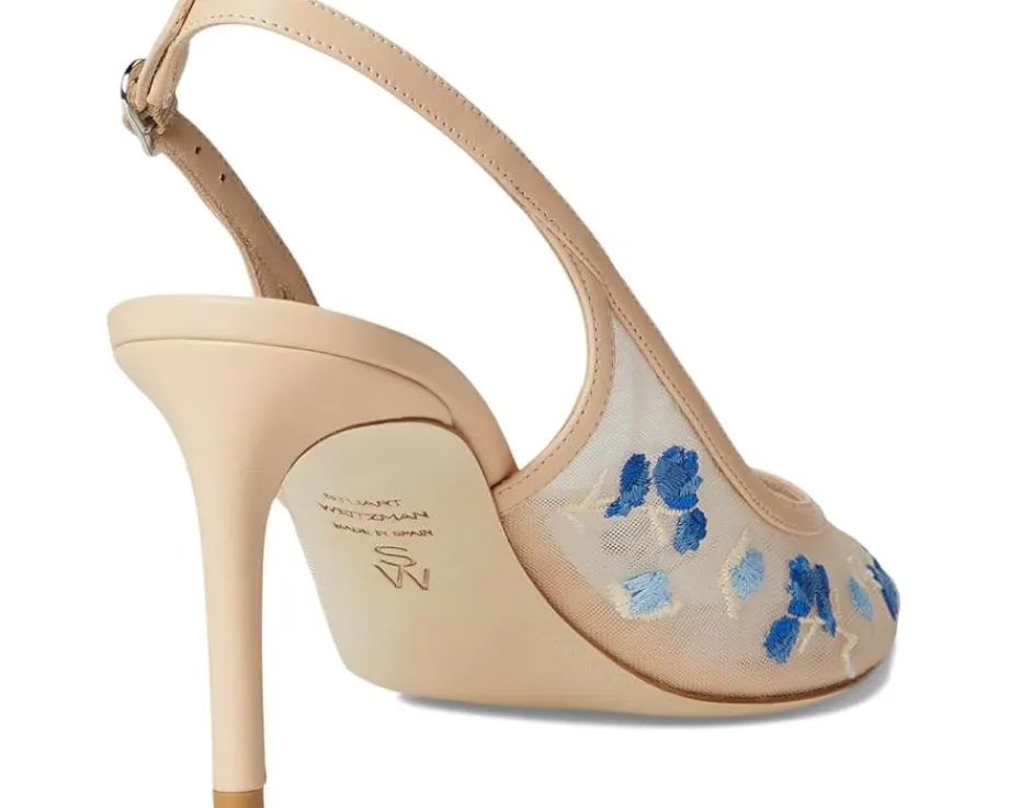 Stuart Weitzman Stuart Power Slingback 75 Cielo Multi/Barely Beige Discount