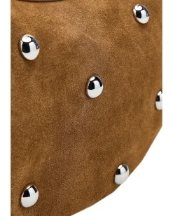 Madewell Stud Essentials Crescent Sling In Suede Dried Acorn