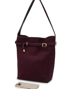Women Madewell Suede Belted Essentials Bucket Tote