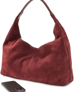 Madewell Suede Slouchy Shoulder Bag Aged Wine Hot