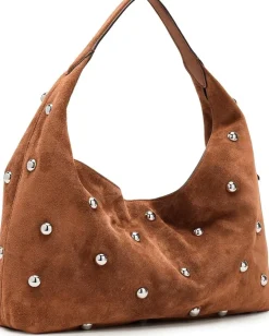 Madewell Suede Slouchy Shoulder Bag-Stud Dried Acorn