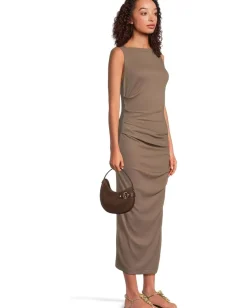 Lauren Ralph Lauren Suede Small Tasha Crossbody Bag Dark Hickory