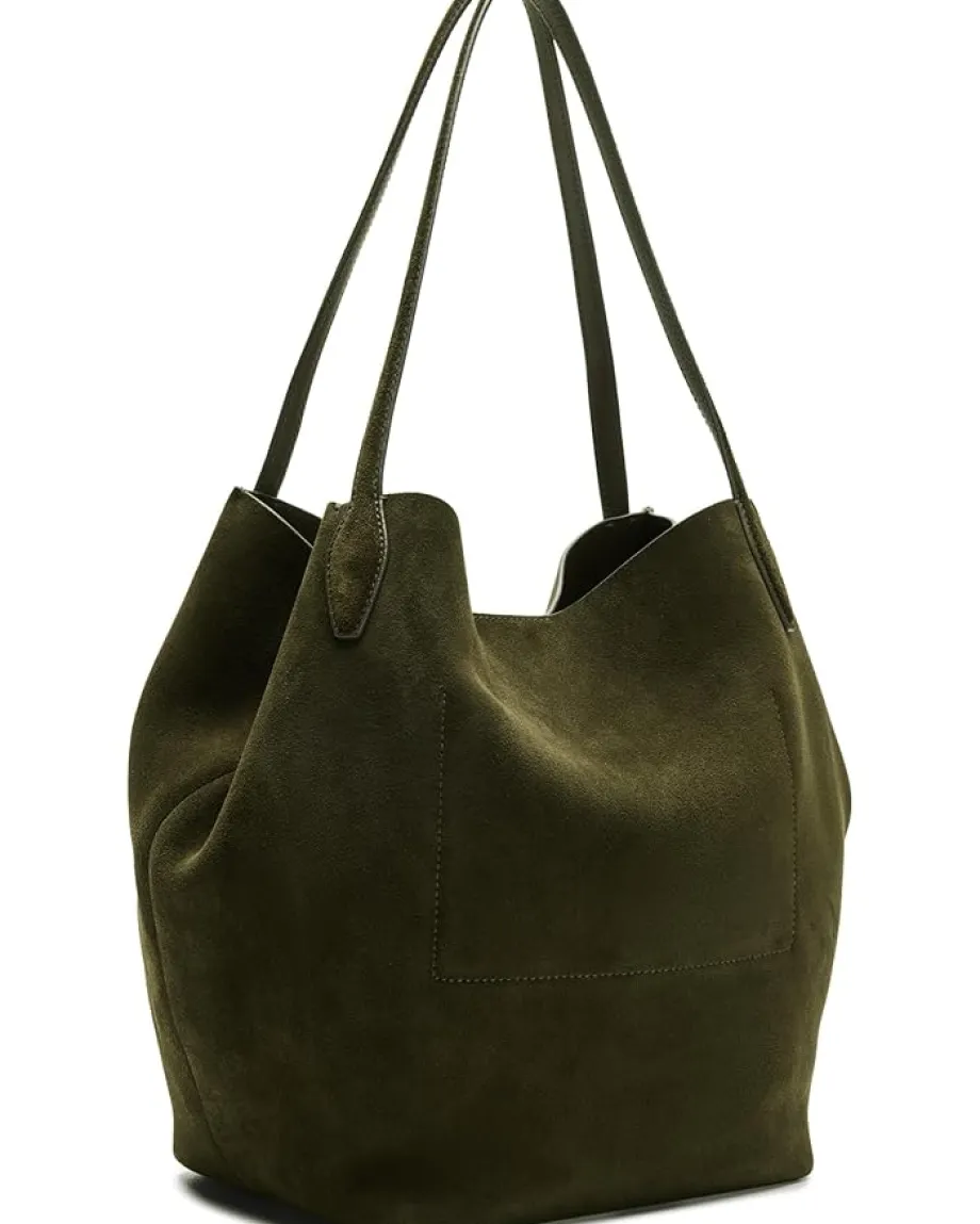 Madewell Suede Soft Grain Shopper Dried Olive Sale