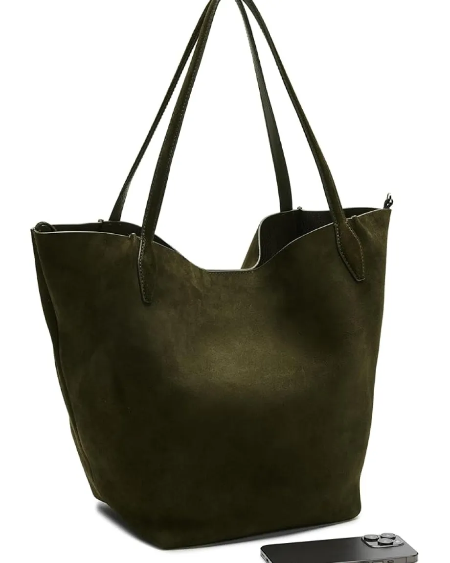 Madewell Suede Soft Grain Shopper Dried Olive Sale