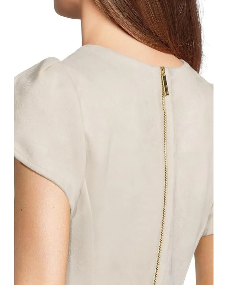 Women Calvin Klein Suede Tulip Sleeve Sheeth