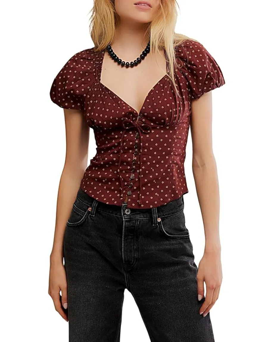 Women Free People Summer Printed Blouse