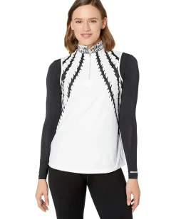 Jamie Sadock Sunsense® 35 SPF Lightweight Long Sleeve Mock Neck Crop Layering Top Jet Black Discount