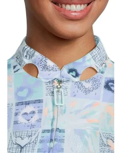 Women Jamie Sadock Sunsense Hearts Print Long Sleeve 1/4 Zip Sun Protection Top