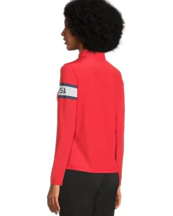 Jamie Sadock Sunsense Luminous Print Long Sleeve 1/4 Zip Sun Protection Top Adrenaline Red Online