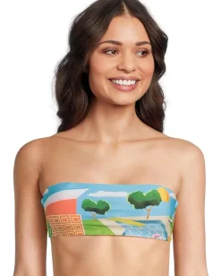 Seafolly Sunset Bandeau Turquoise New