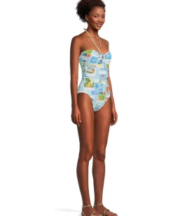 Seafolly Sunset Bandeau One-Piece Turquoise