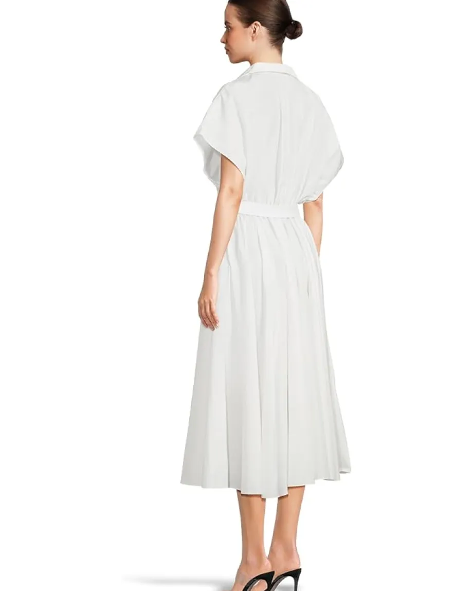 Norma Kamali Super Oversized Sleeveless Boyfriend Neck Shirt Flared Dress To Mid-thigh Snow White Clearance