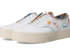 Blowfish Malibu Super Sweet Slip On Shoes White Twill Fabric Hot