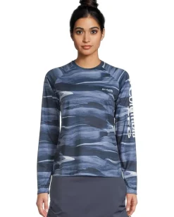 Columbia Super Tidal Tee Long Sleeve Shirt Collegiate Navy Obsidian Outlet