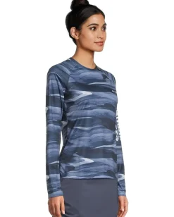 Columbia Super Tidal Tee Long Sleeve Shirt Collegiate Navy Obsidian Outlet