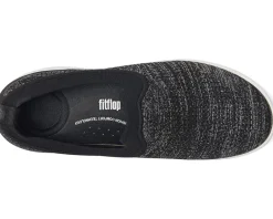 FitFlop Super-Q Knit Slip-Ons Black/Silvereen Outlet