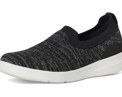 FitFlop Super-Q Knit Slip-Ons Black/Silvereen Outlet