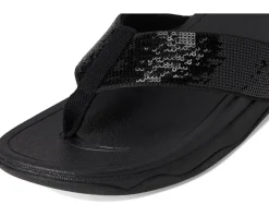FitFlop Surfa Sequin Toe-post Sandals All Black Online