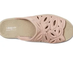 LifeStride Susie Slides Blush Shimmer Lycra Fabric Best