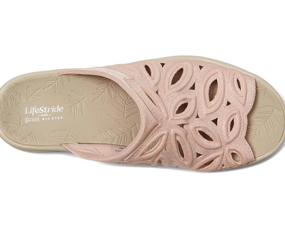 LifeStride Susie Slides Blush Shimmer Lycra Fabric Best
