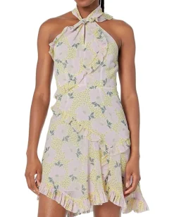 Women Ted Baker Suttonn Twist Neck Frill Detail Mini Dress