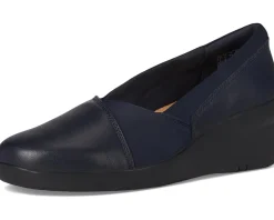 Clarks Suttyn Walk Navy Leather Outlet
