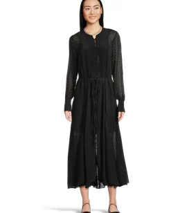 Madewell Suzy Dress - Viscose Clip Dot Jacquard True Black Discount
