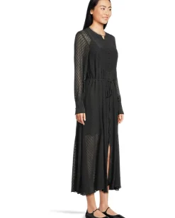 Madewell Suzy Dress - Viscose Clip Dot Jacquard True Black Discount