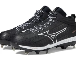 Mizuno Sweep 6 Mid Softball Cleats Black/White New