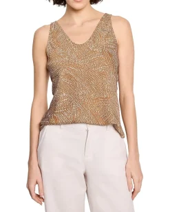 NIC+ZOE Swirling Sands Woven Tank Neutral Multi