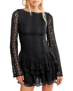 Free People Tabby Lace Mini Black Clearance