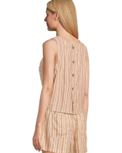 Toad&Co Taj Hemp Button Back Tank Salt Dobby New