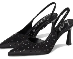 Circus NY by Sam Edelman Tallie Slingback Shoes Black Satin Hot